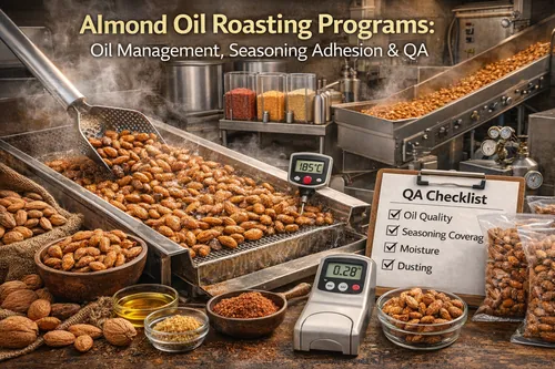 Almond Oil Roasting Programs: Oil Management, Seasoning Adhesion, and QA - Almond Industrial Applications — Atlas Global Trading Co.