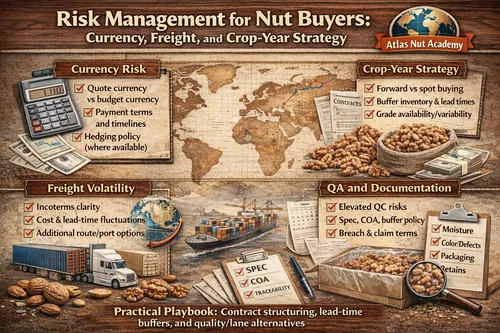 Risk Management for Nut Buyers: Currency, Freight, and Crop-Year Strategy - Global Almond & Walnut Market — Atlas Global Trading Co.